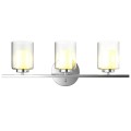 3-Light Wall Sconce light Fixture with Brushed Chrome Finish