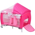 Foldable Baby Crib Playpen w/ Mosquito Net and Bag - Gallery View 14 of 22