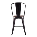 Set of 4 Industrial Metal Counter Stool Dining Chairs with Removable Backrest - Gallery View 4 of 23