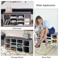 10-Cube Organizer Shoe Storage Bench with Cushion for Entryway - Gallery View 3 of 49