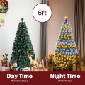 5/6 Feet Pre-Lit Fiber Double-Color Lights Optic Christmas Tree - Gallery View 2 of 22