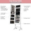 Lockable Mirrored Jewelry Cabinet Armoire Storage Organizer Box