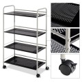 4 Tiers Rolling Storage Cart Utility Trolley - Gallery View 5 of 12
