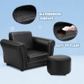 Kids Single Armrest Couch Sofa with Ottoman