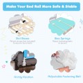 59 Inch Extra Long Folding Breathable Baby Children Toddlers Bed Rail Guard with Safety Strap - Gallery View 10 of 40