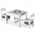 Kids Table Chairs Set With Storage Boxes Blackboard Whiteboard Drawing - Gallery View 19 of 35