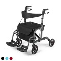 2-in-1 Adjustable Folding Handle Rollator Walker with Storage Space - Gallery View 14 of 35