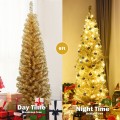 6 Feet Artificial Pencil Christmas Tree with Electroplated Technology - Gallery View 9 of 19