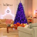 Black Artificial Christmas Halloween Tree with Purple LED Lights - Gallery View 12 of 23
