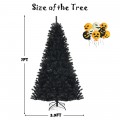 Black Artificial Christmas Halloween Tree with Purple LED Lights - Gallery View 15 of 23