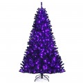 Black Artificial Christmas Halloween Tree with Purple LED Lights - Gallery View 14 of 23