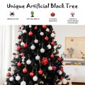 Black Artificial Christmas Halloween Tree with Purple LED Lights - Gallery View 13 of 23