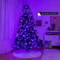 Black Artificial Christmas Halloween Tree with Purple LED Lights - Gallery View 18 of 23