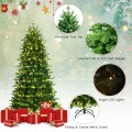 Realistic Pre-Lit Hinged Christmas Tree with Lights and Foot Switch - Gallery View 24 of 37