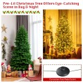 Realistic Pre-Lit Hinged Christmas Tree with Lights and Foot Switch - Gallery View 20 of 37