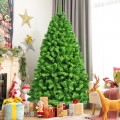 4.5/6.5/7.5 Feet Unlit Artificial Christmas Tree with Metal Stand - Gallery View 28 of 31