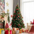 Pre-lit Christmas Hinged Tree with Red Berries and Ornaments - Gallery View 13 of 36