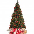 Pre-lit Christmas Hinged Tree with Red Berries and Ornaments - Gallery View 22 of 36