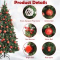 Pre-lit Christmas Hinged Tree with Red Berries and Ornaments - Gallery View 17 of 36