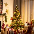 Pre-lit Christmas Hinged Tree with Red Berries and Ornaments - Gallery View 6 of 36