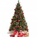 Pre-lit Christmas Hinged Tree with Red Berries and Ornaments - Gallery View 10 of 36