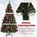 Pre-lit Christmas Hinged Tree with Red Berries and Ornaments - Gallery View 12 of 36