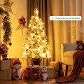 4 Feet Pre-lit Snowy Christmas Entrance Tree with White Berries and Flowers - Gallery View 8 of 10