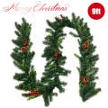 9 Feet Pre-lit Artificial Christmas Garland Red Berries with LED - Gallery View 4 of 11