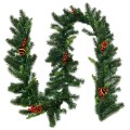 9 Feet Pre-lit Artificial Christmas Garland Red Berries with LED - Gallery View 9 of 11