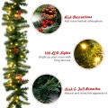 9 Feet Pre-lit Artificial Christmas Garland Red Berries with LED - Gallery View 5 of 11