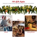 9 Feet Pre-lit Artificial Christmas Garland Red Berries with LED - Gallery View 8 of 11