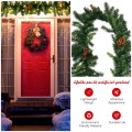 9 Feet Pre-lit Artificial Christmas Garland Red Berries with LED - Gallery View 11 of 11