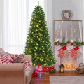 6/7/8 Feet Artificial Christmas Tree with Remote-controlled Color-changing LED Lights - Gallery View 13 of 38
