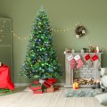 6/7/8 Feet Artificial Christmas Tree with Remote-controlled Color-changing LED Lights - Gallery View 18 of 38