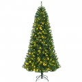 6/7/8 Feet Artificial Christmas Tree with Remote-controlled Color-changing LED Lights - Gallery View 23 of 38