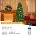 6/7/8 Feet Artificial Christmas Tree with Remote-controlled Color-changing LED Lights - Gallery View 14 of 38