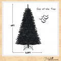 Black Artificial Christmas Halloween Tree with Purple LED Lights - Gallery View 4 of 23