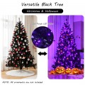 Black Artificial Christmas Halloween Tree with Purple LED Lights - Gallery View 2 of 23