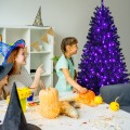 Black Artificial Christmas Halloween Tree with Purple LED Lights - Gallery View 7 of 23