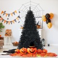 Black Artificial Christmas Halloween Tree with Purple LED Lights - Gallery View 1 of 23