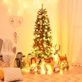 5/6/7 Feet PVC Hinged Pre-lit Artificial Fir Pencil Christmas Tree with 150 Lights - Gallery View 7 of 34