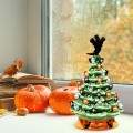 11.5 Inch Pre-Lit Ceramic Hand-Painted Tabletop Halloween Tree - Gallery View 1 of 10