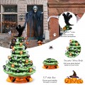 11.5 Inch Pre-Lit Ceramic Hand-Painted Tabletop Halloween Tree - Gallery View 10 of 10