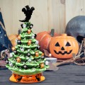 11.5 Inch Pre-Lit Ceramic Hand-Painted Tabletop Halloween Tree - Gallery View 7 of 10