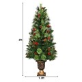 3/4/5 Feet LED Christmas Tree with Red Berries Pine Cones - Gallery View 7 of 29