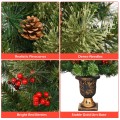 LED Christmas Tree with Red Berries Pine Cones