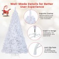 5/6/7/8 Feet White Christmas Tree with Solid Metal Legs - Gallery View 40 of 40