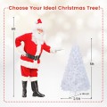 5/6/7/8 Feet White Christmas Tree with Solid Metal Legs - Gallery View 4 of 40