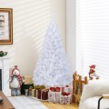5/6/7/8 Feet White Christmas Tree with Solid Metal Legs - Gallery View 7 of 40