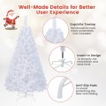 5/6/7/8 Feet White Christmas Tree with Solid Metal Legs - Gallery View 10 of 40
